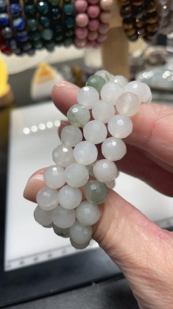 Faceted 8mm Natural Stone Bracelet
