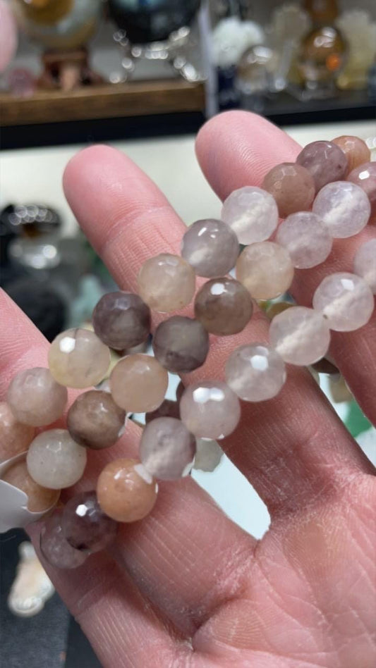 Faceted 8mm Natural Stone Bracelet