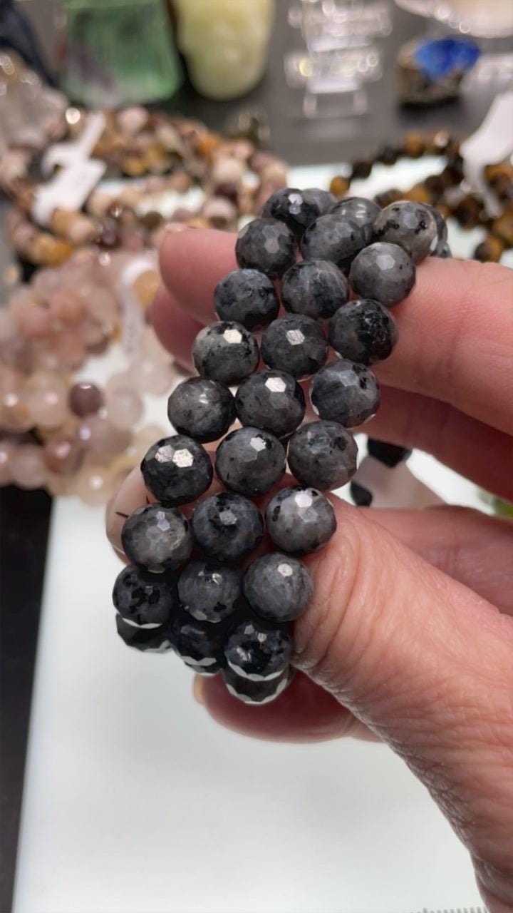 Faceted 8mm Natural Stone Bracelet