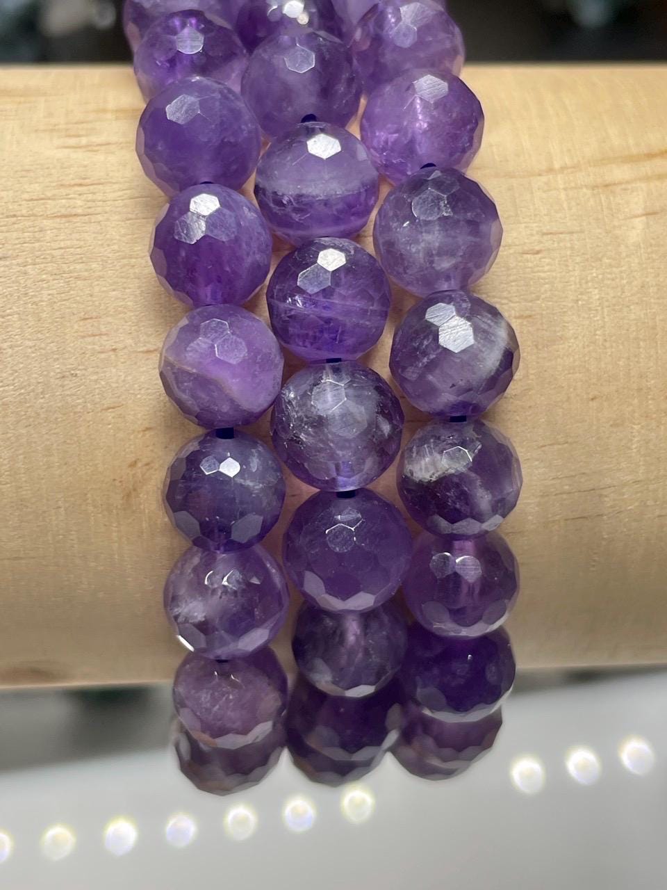 Faceted 8mm Natural Stone Bracelet