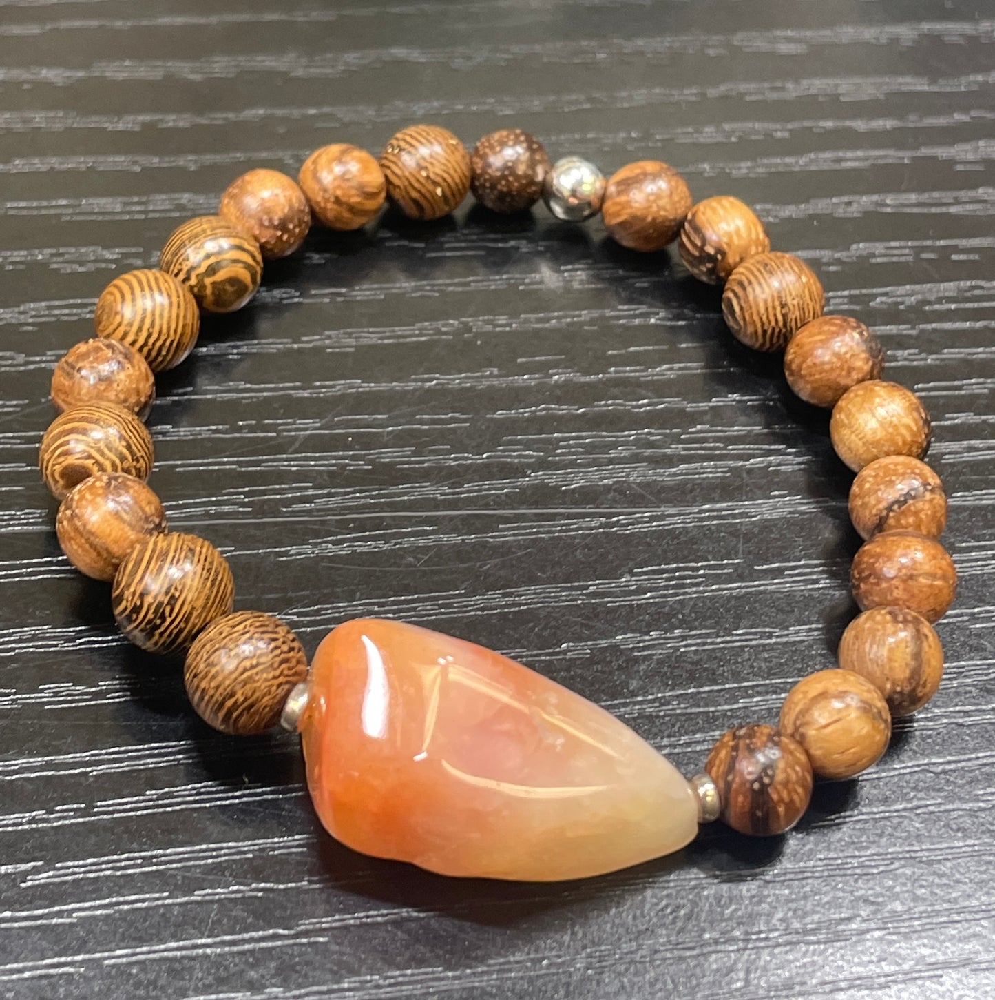 Botswana Agate Mala Braclet | Women’s Bracelet | Men’s Bracelet | Diffuser Braclet | Wood Bracelet| Yoga | Meditation | Natural Stone