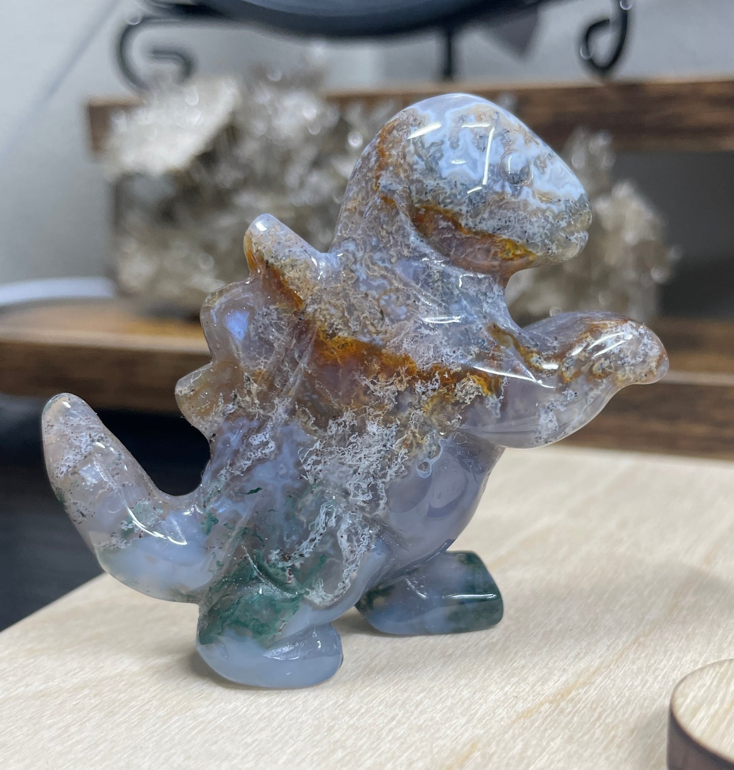 Moss Agate Dinosaur