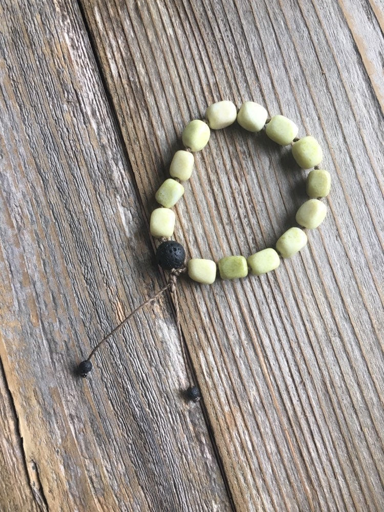 Serpentine Natural Stone Diffuser Bracelet