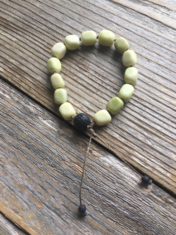 Serpentine Natural Stone Diffuser Bracelet