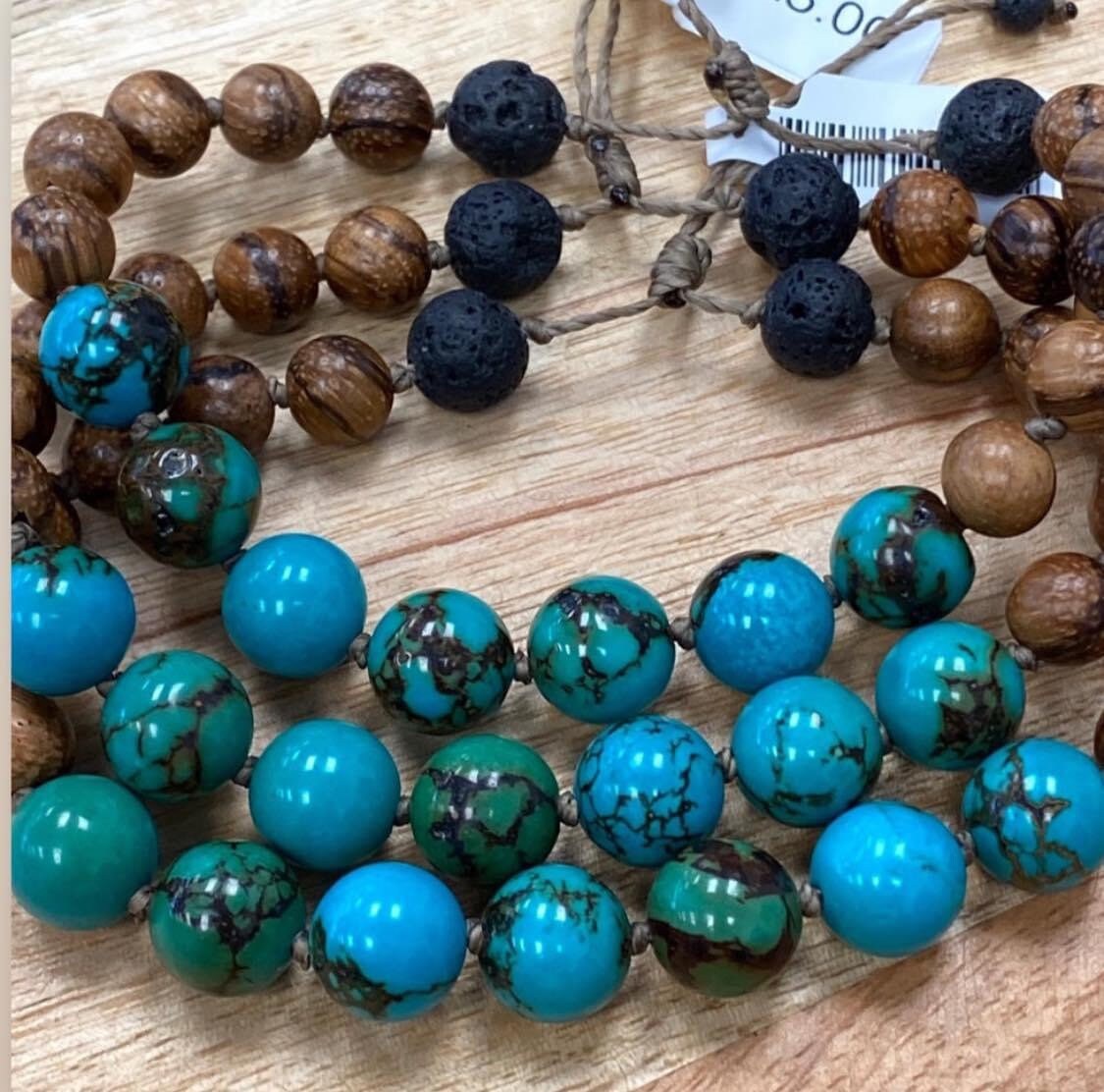 Turquoise Wood & Lava Diffuser Meditation Bracelet Essential oil diffuser bracelet