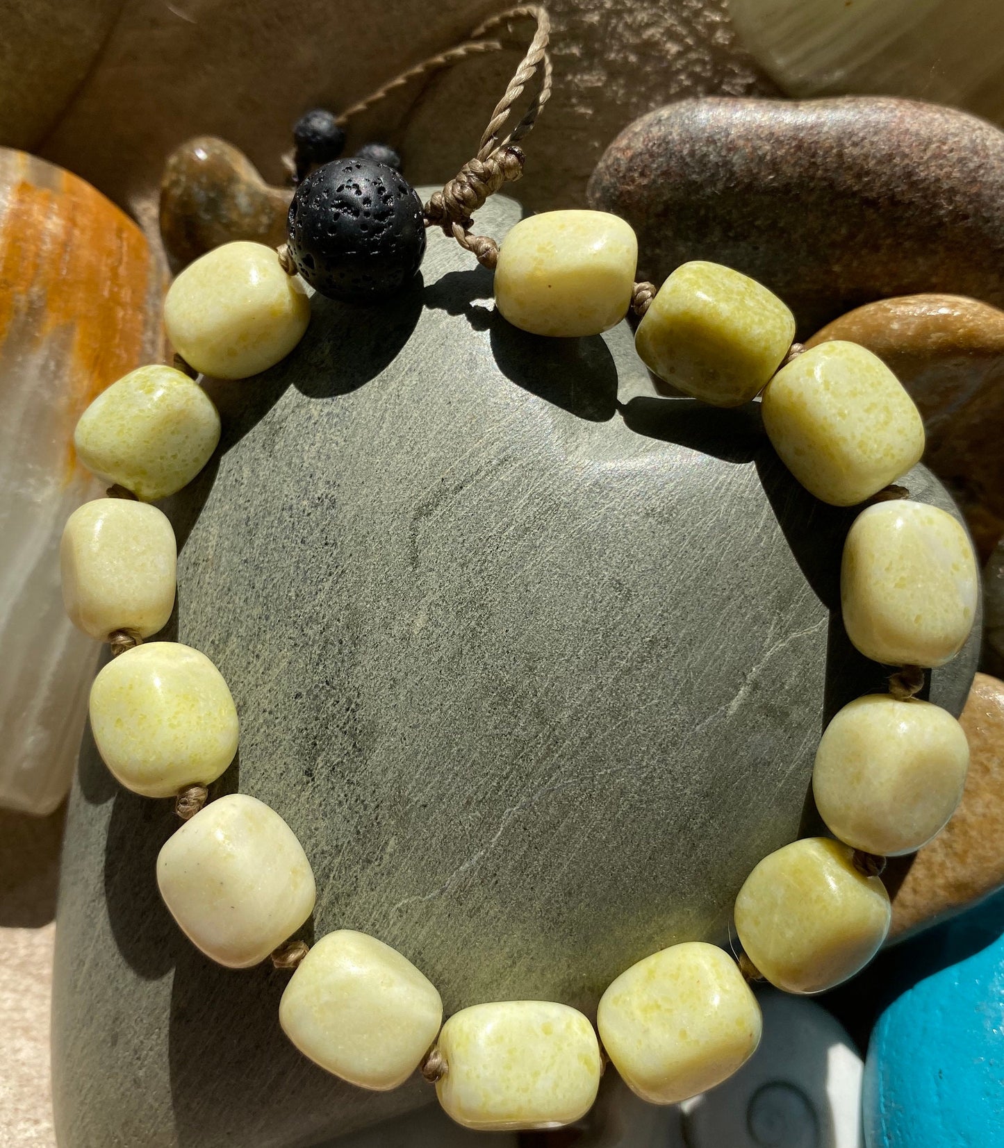 Serpentine Natural Stone Diffuser Bracelet