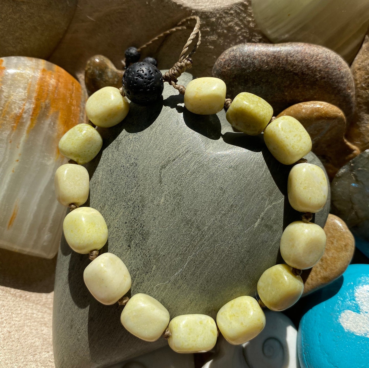 Serpentine Natural Stone Diffuser Bracelet