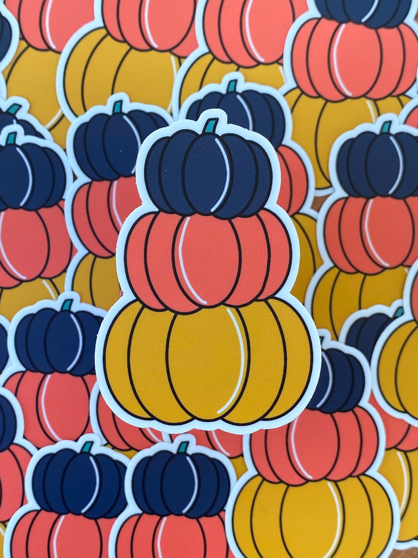 Pumpkin Stack Sticker Fall Color