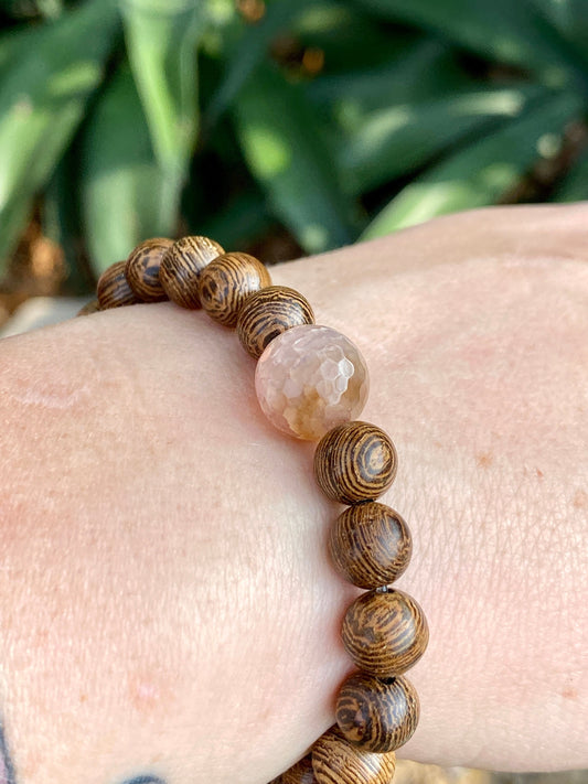 Agate Mala | Planet Bracelet | Wood Bracelet | Diffuser Bracelet