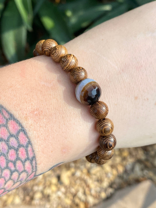 Agate Mala | Planet Bracelet | Wood Bracelet | Diffuser Bracelet