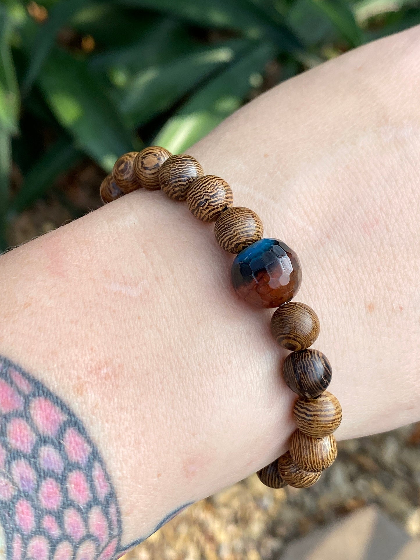 Agate Mala | Planet Bracelet | Wood Bracelet | Diffuser Bracelet