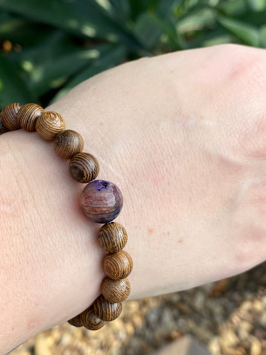 Agate Mala | Planet Bracelet | Wood Bracelet | Diffuser Bracelet