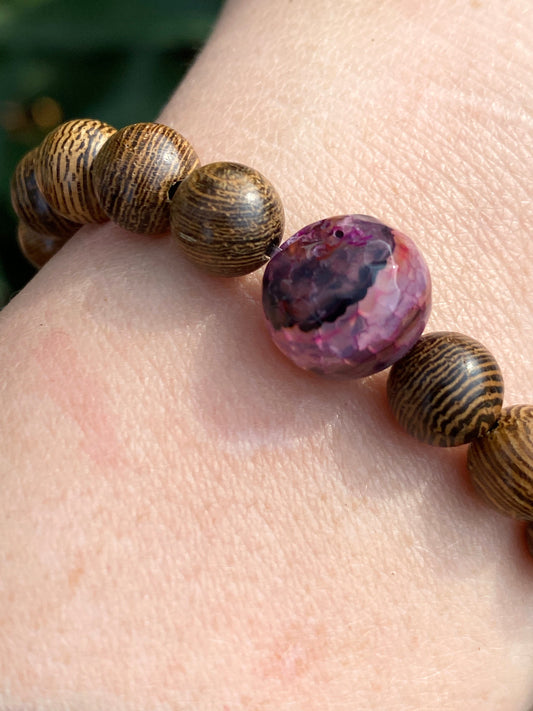 Agate Mala | Planet Bracelet | Wood Bracelet | Diffuser Bracelet