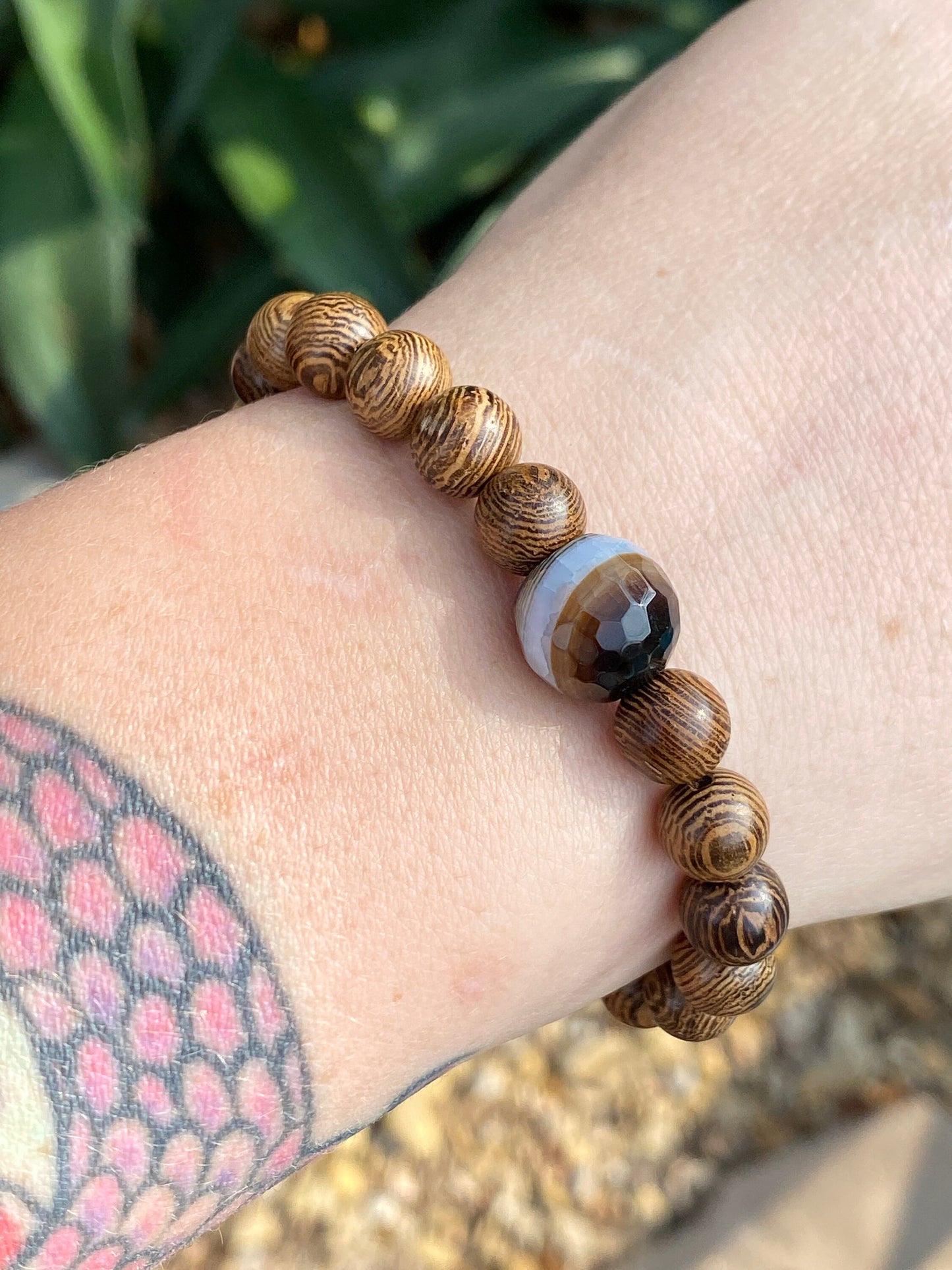 Agate Mala | Planet Bracelet | Wood Bracelet | Diffuser Bracelet