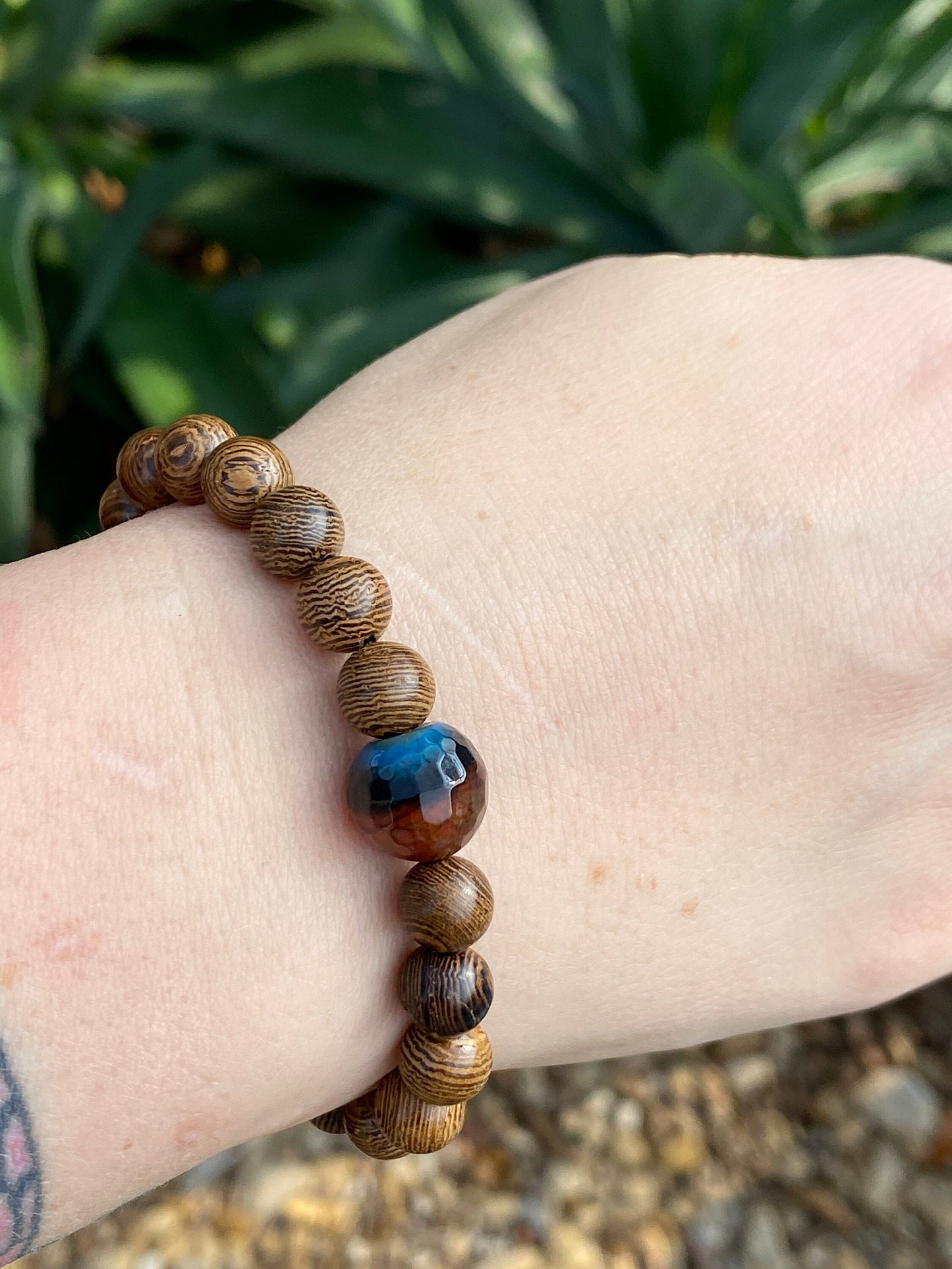 Agate Mala | Planet Bracelet | Wood Bracelet | Diffuser Bracelet