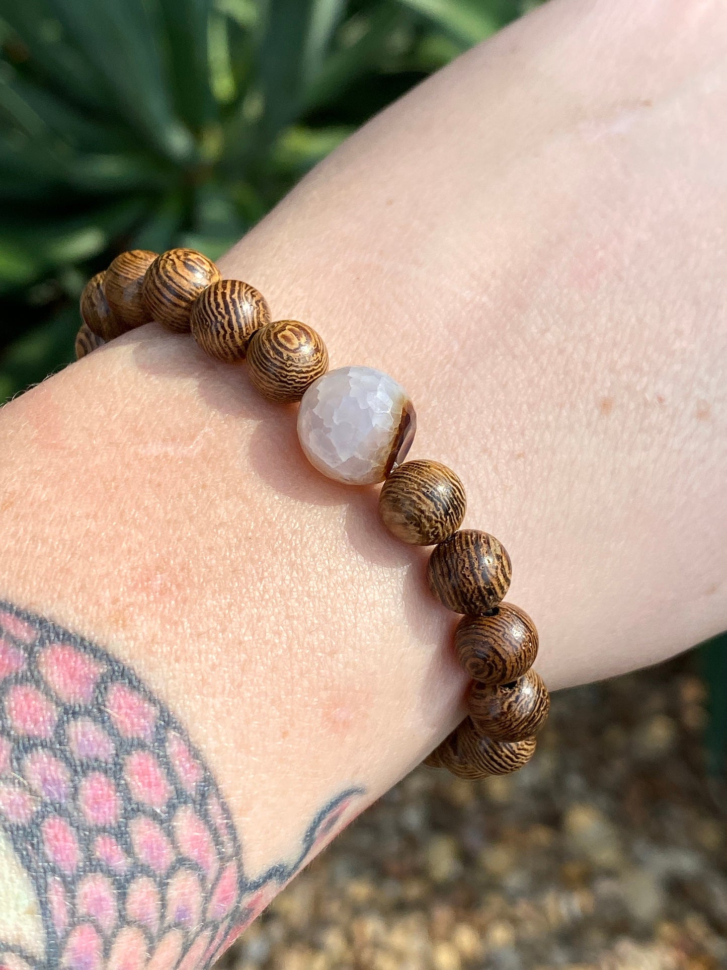 Agate Mala | Planet Bracelet | Wood Bracelet | Diffuser Bracelet