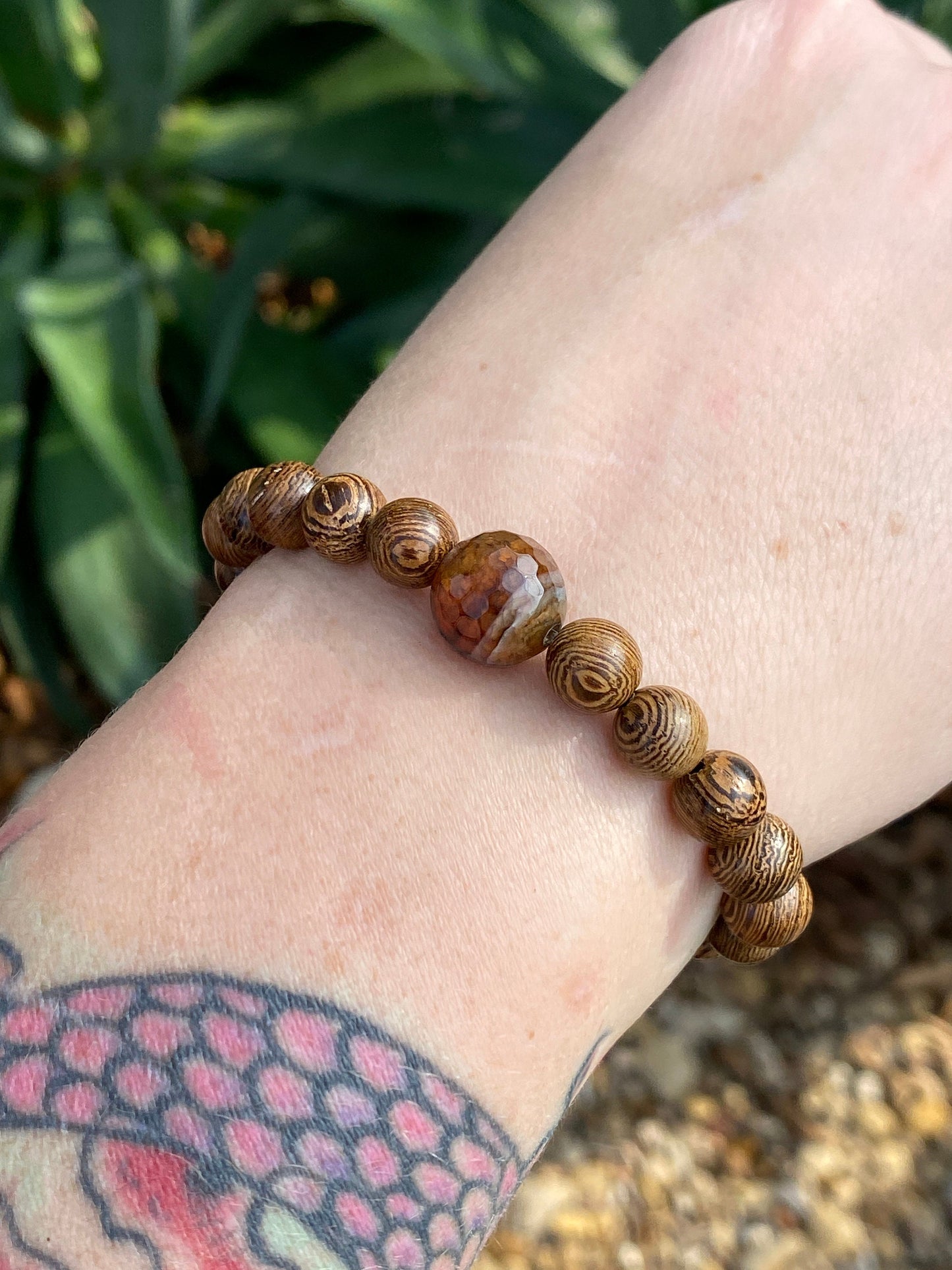 Agate Mala | Planet Bracelet | Wood Bracelet | Diffuser Bracelet