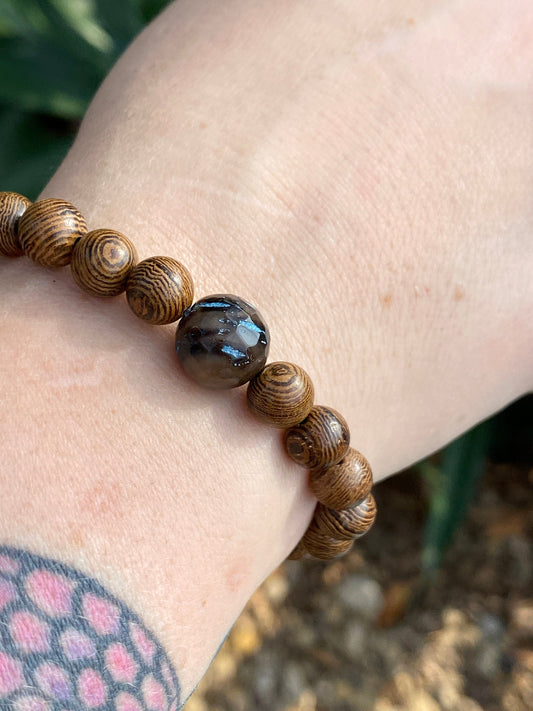 Agate Mala | Planet Bracelet | Wood Bracelet | Diffuser Bracelet