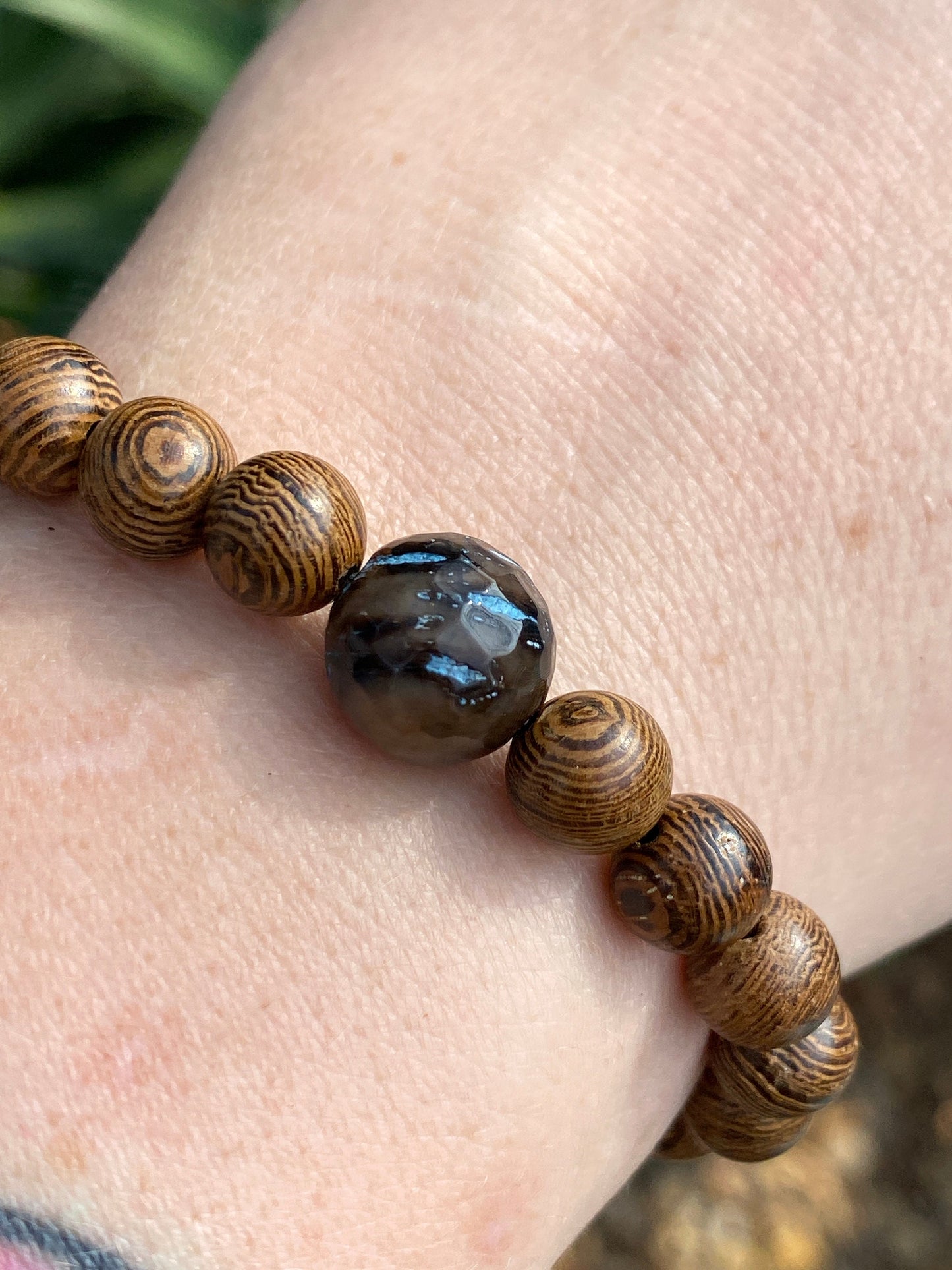 Agate Mala | Planet Bracelet | Wood Bracelet | Diffuser Bracelet