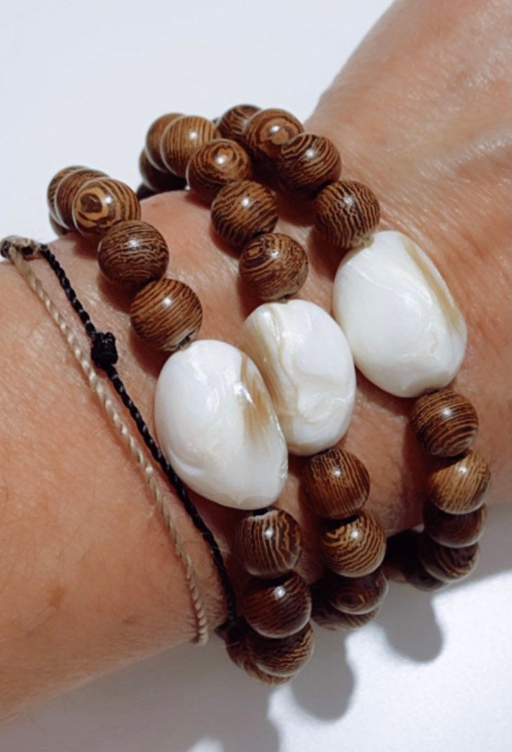 Mother of Pearl Mala Braclet | Women’s Bracelet | Men’s Bracelet | Diffuser Braclet | Wood Bracelet| Yoga | Meditation | Natural Stone