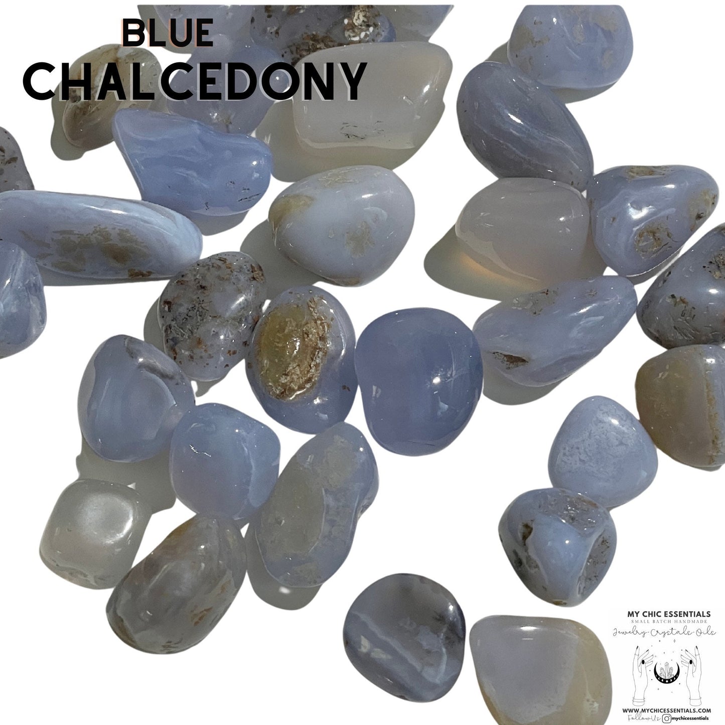 Tumbled Blue Chalcedony Stone Crystal