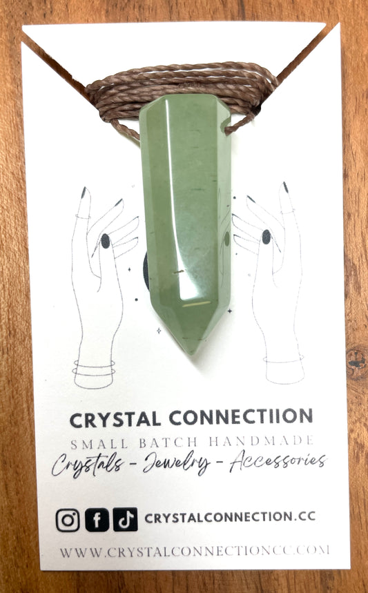 Green Aventurine Point Necklace - Luck & Prosperity